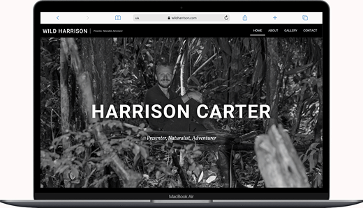 Home page for an public figure's website designed by web designer Danny Bullman from Bullman Digital