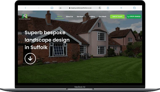 Desktop version of a Landscapers website designed by Bullman Digital